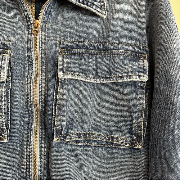 Hudson Jeans Cropped Denim Military Jacket - Picture 13 of 15